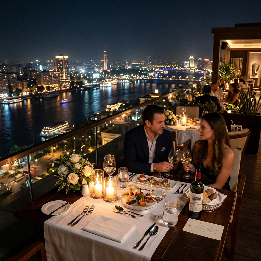 Luxury restaurant dining in Cairo